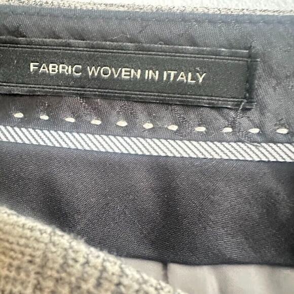 TALBOTS Wool PANTS 14 Petite 14P Plaid Gray Straight Career Work Italy Office - Picture 7 of 8